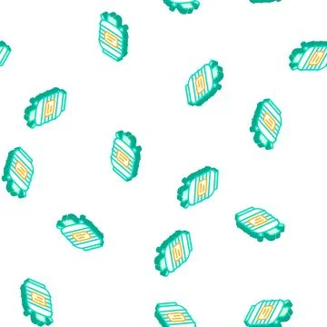 Dewar vessel laboratory tool isometric icon seamless pattern Stock Illustration