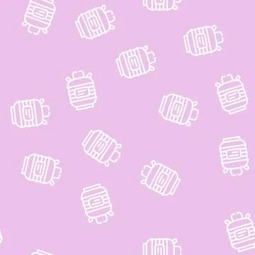Dewar vessel laboratory tool line vector seamless pattern Illustrazione stock