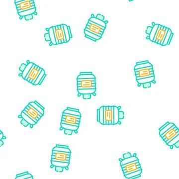 Dewar vessel laboratory tool vector seamless pattern Stock Illustration