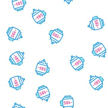 Dewar vessel vector seamless pattern flat Stock Illustration