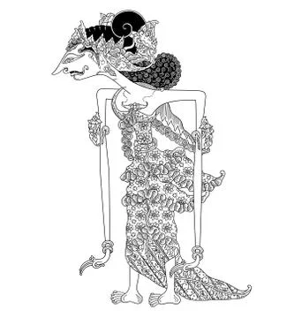 Dewayani Wayang Kulit Stock Illustration