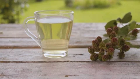 Dewberry leaf tisane Stock Footage 137796149