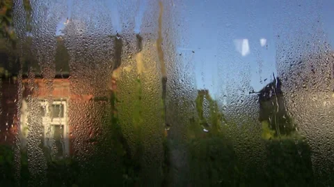 Dewy bus window background in motion Stock Footage 31742786