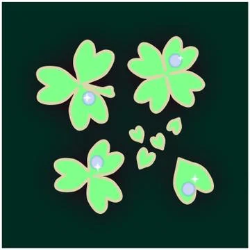 Dewy clover Stock Illustration