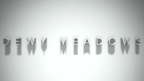Dewy meadows 3D title animation white text on a white background Stock Footage 299428310