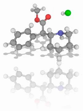 Dexmethylphenidate hydrochloride drug molecule Stock Illustration