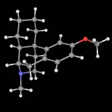 Dextromethorphan drug molecule Stock Illustration