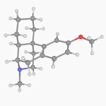 Dextromethorphan drug molecule Stock Illustration