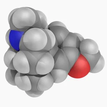Dextromethorphan drug molecule Stock Illustration