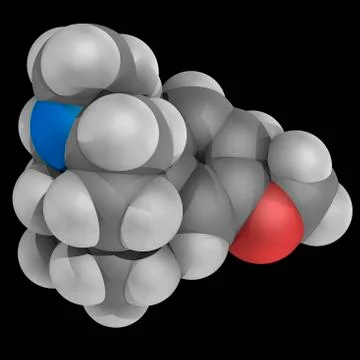 Dextromethorphan drug molecule Stock Illustration
