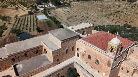 Deyrulzafaran Monastery Low Altitude Drone Pullback 4K Stock-Footage 337030762