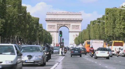 Dezoom Champs Elysees Stock Footage 994232
