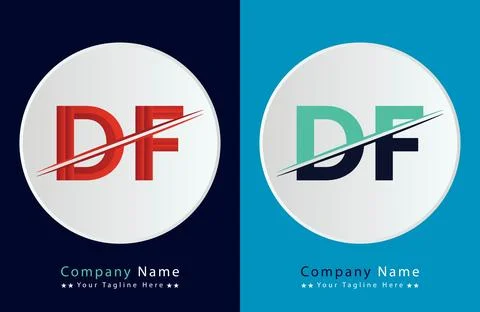DF Letter logo design vector template. Stock Illustration