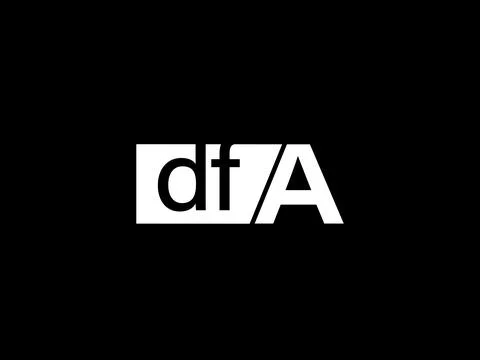 DFA Logo and Graphics design vector art, Icons isolated on black background Stock Illustration