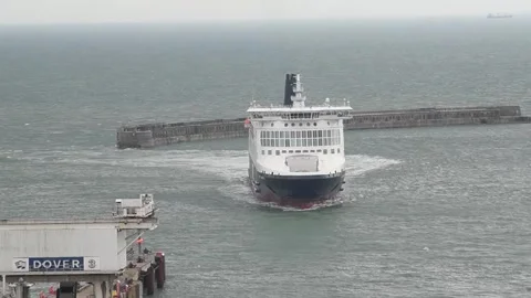 DFDS Ferry turning in Dover Harbour, Kent, England Video stock 247509230