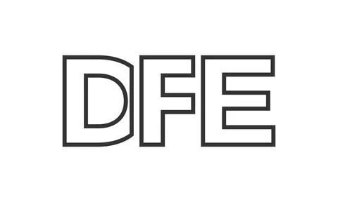 DFE logo design template with strong and modern bold text. Initial based ve.. Stock Illustration