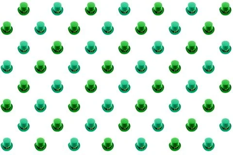 Dfestive pattern st patricks day green bowler hat on an isolated background Stock Photos