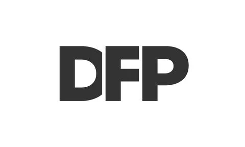 DFP logo design template with strong and modern bold text. Initial based ve.. 스톡 일러스트