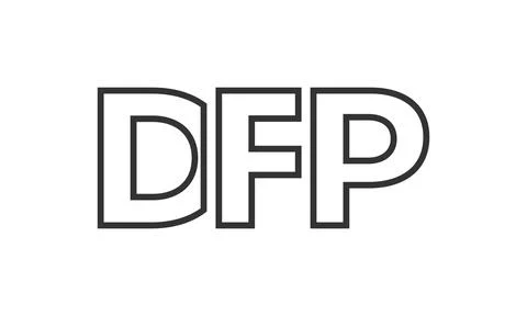 DFP logo design template with strong and modern bold text. Initial based ve.. Stock Illustration