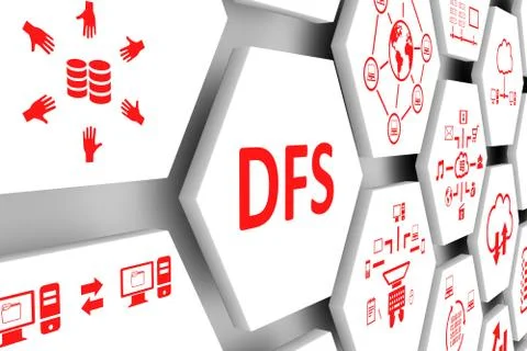 DFS concept cell background 3d illustration Stock Illustration