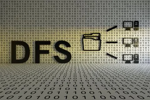 DFS concept text sunlight 3D illustration Stock Illustration