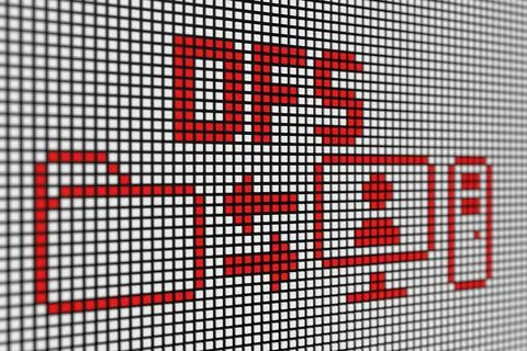 DFS text scoreboard blurred background 3d illustration Stock Illustration