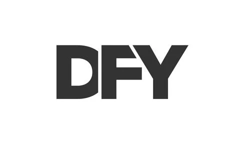 DFY logo design template with strong and modern bold text. Initial based ve.. 스톡 일러스트
