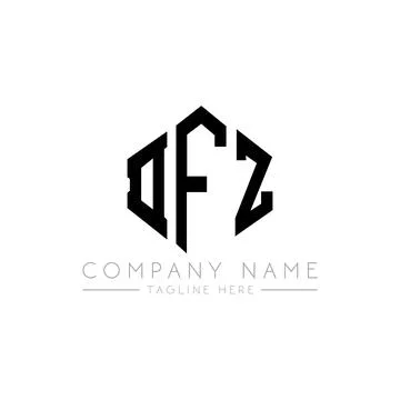 DFZ letter logo design with polygon shape. DFZ polygon and cube shape logo .. Stock Illustration