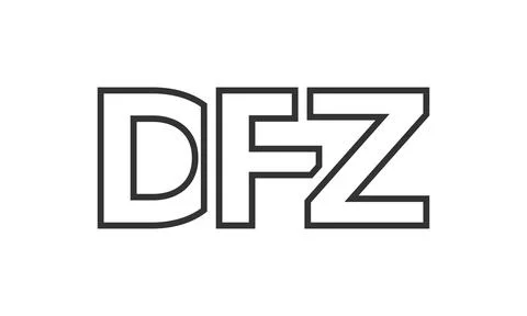 DFZ logo design template with strong and modern bold text. Initial based ve.. Stock Illustration