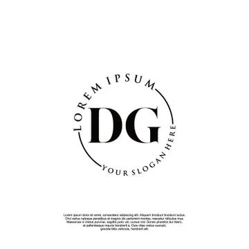 DG Initial handwriting logo design Stock Illustration