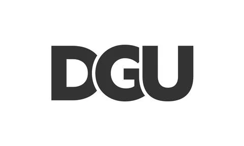 DGU logo design template with strong and modern bold text. Initial based ve.. Stock Illustration