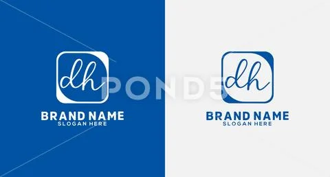 Letter DH logo with simple circle line. Creative look monogram logo design  Stock Vector | Adobe Stock