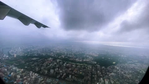 Dhaka city from a plan's window . Stock Footage 161009922