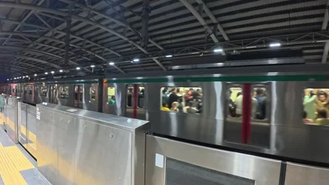 Dhaka Metro Rail Train Arrival at Station  Urban Transportation 4K Stock Footage 341860263