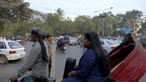 Dhaka Traffic Crossing Video stock 246291919