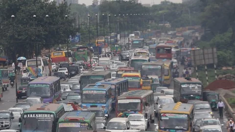 Dhaka traffic jam Video stock 94330278