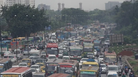 Dhaka traffic jam Video stock 94330366