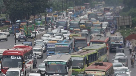 Dhaka traffic jam Video stock 94330457