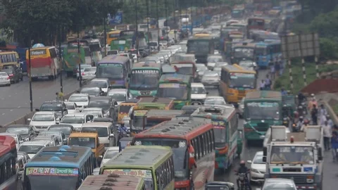 Dhaka traffic jam Video stock 94330459