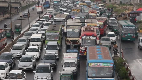 Dhaka traffic jam Video stock 94330471