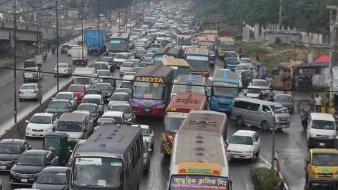 Dhaka traffic jam Video stock 94330798