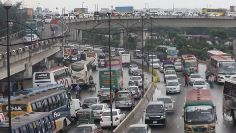 Dhaka traffic jam Video stock 94330844