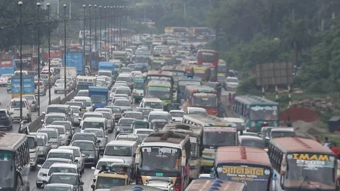 Dhaka traffic jam Video stock 94331098