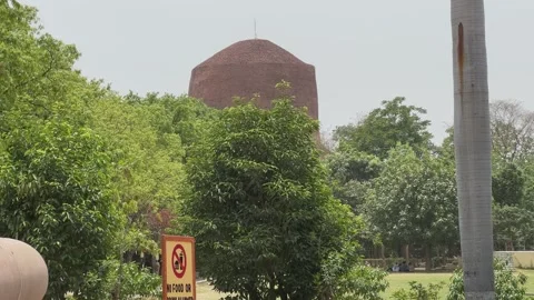 The Dhamek Stupa in Sarnath Stock Footage 313019781