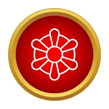 Dhamma wheel design symbolizing buddhism and spirituality Stock Illustration