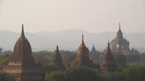 Dhammayangyi Temple far on the right Stock Footage 114984909