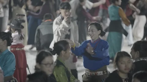 DHARAMSHALA, INDIA - MAY 20, 2026: Tibetan Woman Dancing Wednesday Gathering Stock Footage 345632513