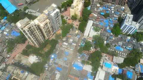 Dharavi / Slums / Drone Stock Footage 237229291