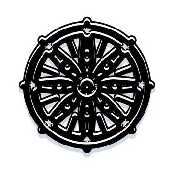 Dharma wheel representing path to enlightenment イラスト素材