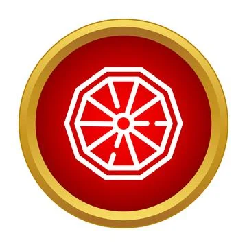 Dharmachakra icon representing buddhism and spiritual beliefs Stock Illustration